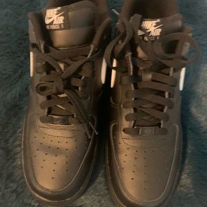 Air Force 1 ID-  All Black with White Swoosh